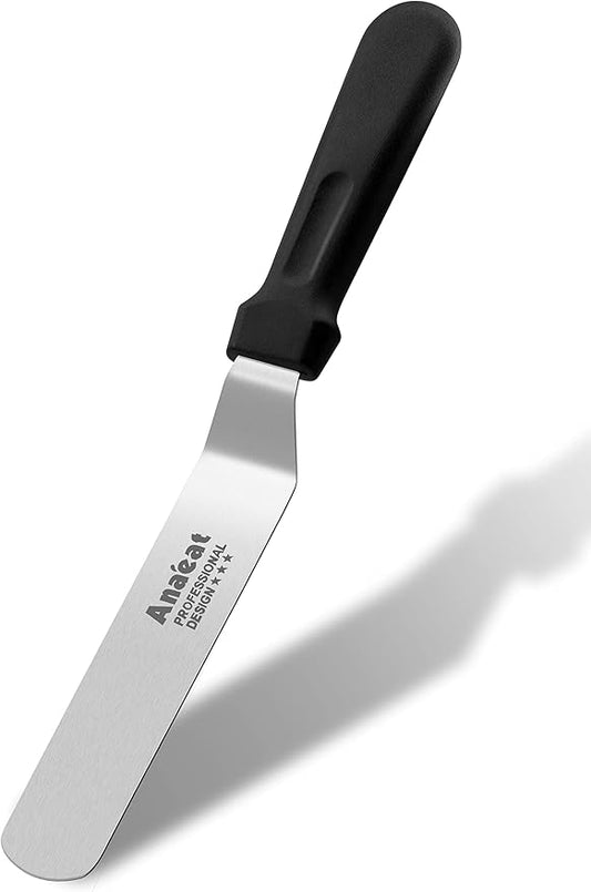 Anaeat Icing Spatula, Professional Cake Angled Offset Spatula with 6" Stainless Steel Blade - Thickened Frosting Knife with Durable Plastic Handle for Cake Decorating, Pastry & Baking by Anaeat