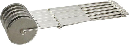 TrueCraftware- 6-Wheel Stainless Steel Adjustable Dough Divider- Pastry Cutter Bakeware Stainless Pizza Slicer Round Dough Cutter Roller Cookie Pastry Knife Divider