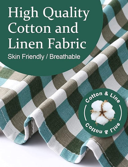 Cozy Adjustable Cross Back Aprons for Women with Pockets Cotton Linen Cooking Kitchen Baking