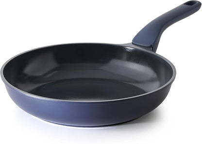 PRICUSIS Nonstick Frying Pan, 8/10/12 Inch Skillet with Stay Cool Handle, Fully Coated, Induction Compatible & Oven Safe, 100% Dishwasher Safe, PTFE PFAS & PFOA Free（10 Inch, Blueberry Mist）