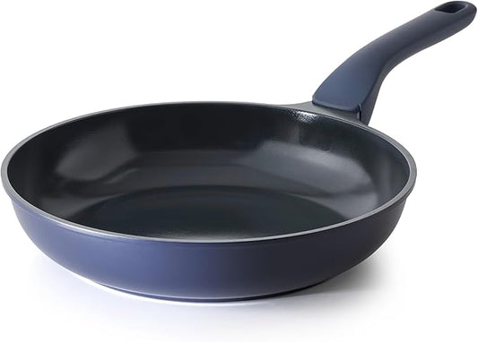 PRICUSIS Nonstick Frying Pan, 8/10/12 Inch Skillet with Stay Cool Handle, Fully Coated, Induction Compatible & Oven Safe, 100% Dishwasher Safe, PTFE PFAS & PFOA Free（10 Inch, Blueberry Mist）