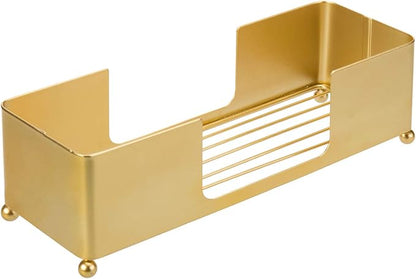 MyGift Gold Paper Towel Holder, Toilet Paper Towel Dispenser for Bathroom, C fold Paper Towel Holder Countertop for Commercial & Home Use, Modern Brass Finish Metal