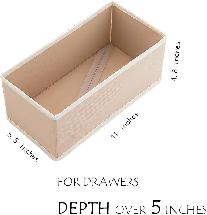 Clothes Drawer Organizer Set (3, Khaki)
