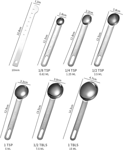 Tablespoon Measuring Spoons Set,7 PCS Metal Measuring Spoons,Stainless Steel Measuring Spoons for Cooking Bakeing - Image 2