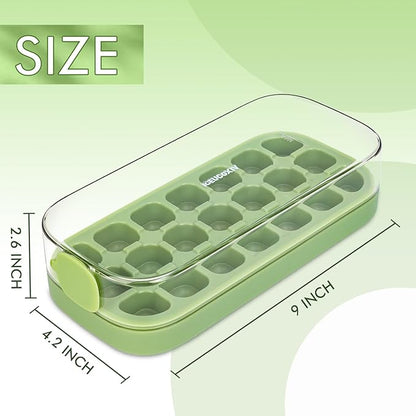 Ice Cube Tray, Easy Release Ice Mold - Silicone 21 pcs Ice Cube Trays for freezer - Ice Box for Cocktail, Tea, Coffee
