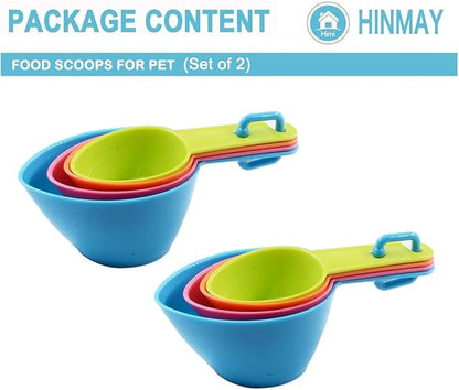 HINMAY Pet Food Scoops Plastic Measuring Cups Set for Dog Cat and Bird Food, Set of 2 - Image 5