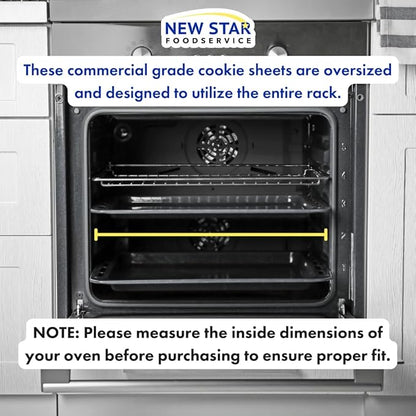 New Star Foodservice Commercial-Grade 18-Gauge Aluminum Sheet Pan/Bun Pan (18 L x26 W x1 H (Full Size) XL Size Measure Oven) - Image 10