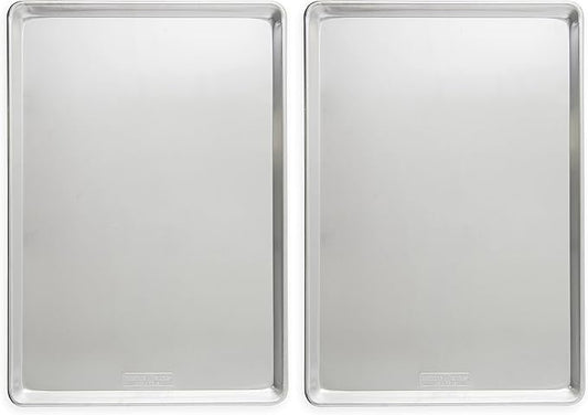 Nordic Ware Aluminum Full Size Sheet Pan 26 x 18 inches for commercial oven use, Full Sheet, 2-Pack (For Commercial Oven Use., Not for standard home ovens)