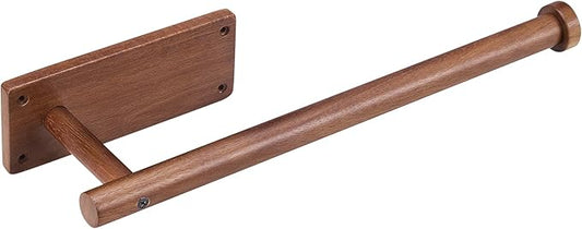 Wooden Paper Towel Holder for Kitchen,Adhesive Acacia Wood Paper Towel Holders Under Cabinet, Wall Mount Kitchen Paper Storage Essentials,Suitable for Kitchen,Bathroom Paper Storage
