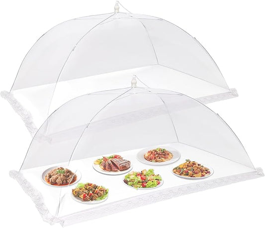2 PCS Extra Large Food Covers Nets for Outside（40"X24"）umbrella Mesh Screen Covers for Outside Pop-Up Mesh Reusable and Collapsible Food Nets for Parties Picnics Outdoor BBQS… by KIGEAPUEL