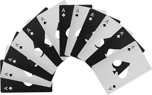 12PCS Poker Card Bottle Openers, Stainless Steel Credit Card Size Beer Bottle Opener, Poker Themed Bottle Can Cap Openers by Fetizrin