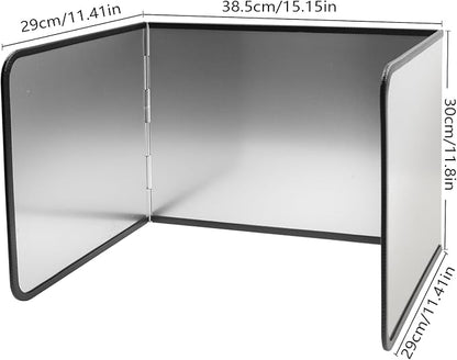 Splatter Guard for Frying Non-Stick 3 Sided Foldable Grease Splatter Screen Stainless Steel Backsplash Anti Splatter Shield Guard for Stove Screen Protector for Frying Stove Top Wall Easy to Clean