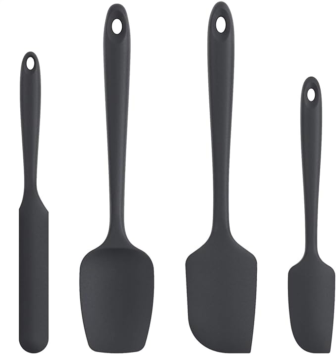 U-Taste Silicone Spatula Set with 600 Degrees Fahrenheit Heat Resistant (Black) by U-Taste