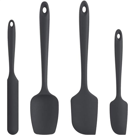 U-Taste Silicone Spatula Set with 600 Degrees Fahrenheit Heat Resistant (Black) by U-Taste