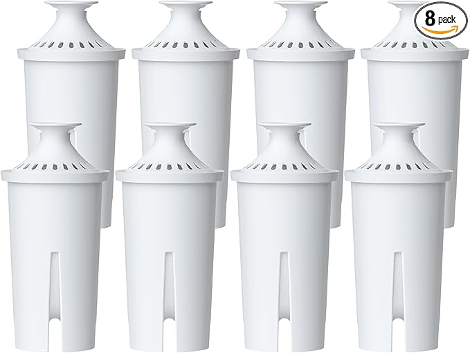 AQUA CREST CF06A Replacement for Brita® Filter, Brita® Water Pitchers and Dispensers, Classic OB03, Mavea® 107007, and More, NSF Certified Pitcher Water Filter, 8 Pack