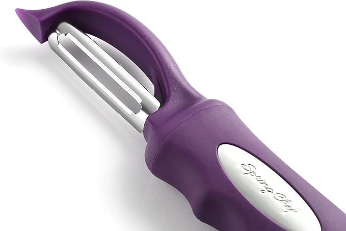 Spring Chef Professional Purple Swivel Vegetable Peeler for Kitchen, Stainless Steel Potato Peeler with Soft Grip Handle, Perfect For Veggie, Fruit, Carrot, Apple, Cucumber - Dishwasher Safe - Image 8