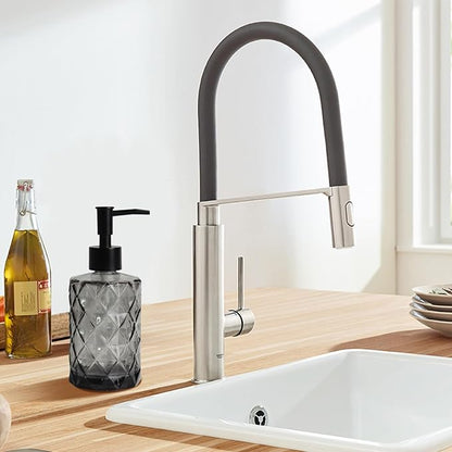Topsky Glass Soap Dispenser with Plastic Pump, 330ml Liquid Hand Soap Dispenser, Rustproof Pump for Kitchen & Bathroom, Great for Lotions, Essential Oil, Liquid Soaps Clear Black - Image 7