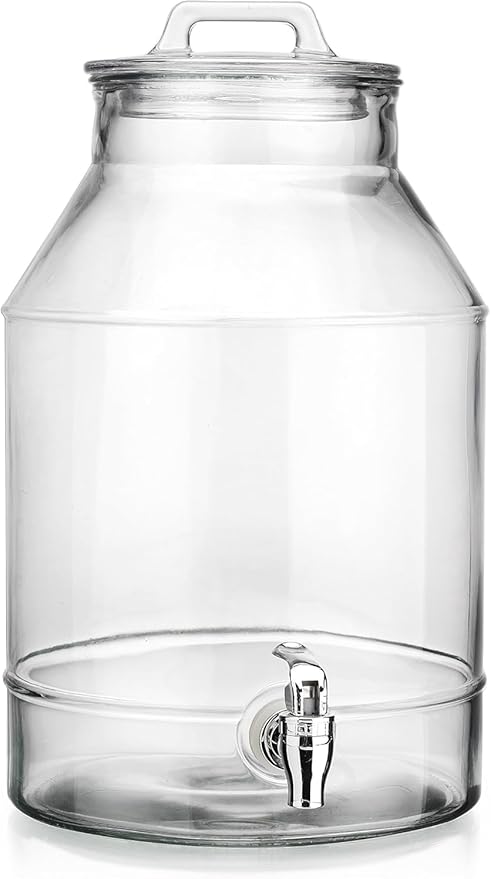 3 Gallon Glass Drink Dispensers For Parties,Classic Mason Jug Beverage Dispensers With Glass Lid With Handle And 100% Leakproof Spigot.Glass Water Jug Dispenser,Lemonade Dispenser - Image 4