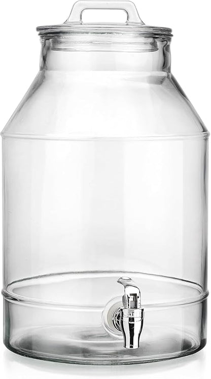 3 Gallon Glass Drink Dispensers For Parties,Classic Mason Jug Beverage Dispensers With Glass Lid With Handle And 100% Leakproof Spigot.Glass Water Jug Dispenser,Lemonade Dispenser - Image 4