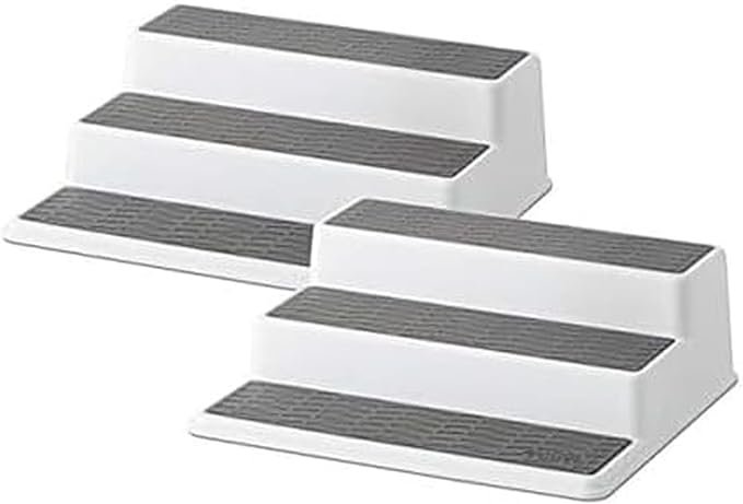 Copco Grey 2 Non-Skid 3-Tier Spice Rack Organizer for Pantry, 2-Pack, 10-Inch by Copco