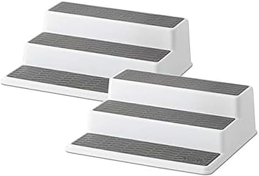 Copco Grey 2 Non-Skid 3-Tier Spice Rack Organizer for Pantry, 2-Pack, 10-Inch by Copco