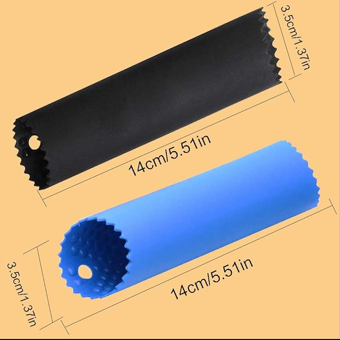 2 Set Silicone Garlic Peeler Easy Roller Tube Useful Garlic Odorfree Kitchen Tool (Black,Blue) - Image 5