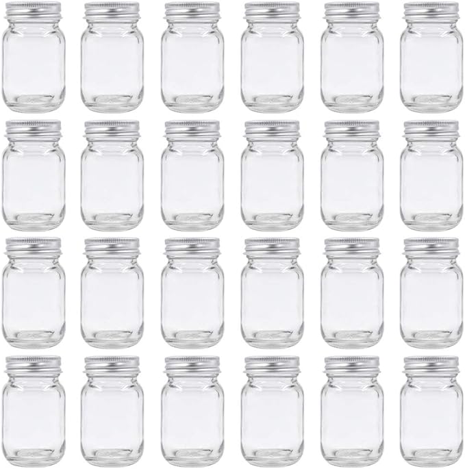 U Pack 2oz Mason Jar with Silver Lid for Honey Jam Spice Pack of 24 Sets by Unknown