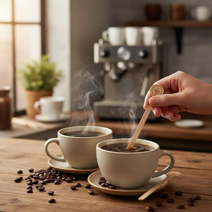 Coffee Stirrers Stir Sticks Wooden Beverage Mixer with Round Ends,Disposable Environmentally Friendly Biodegradable Cafe Grade Beverage Stir Sticks for 6 Inch Coffee Milk Cocktail Tea (100) - Image 7