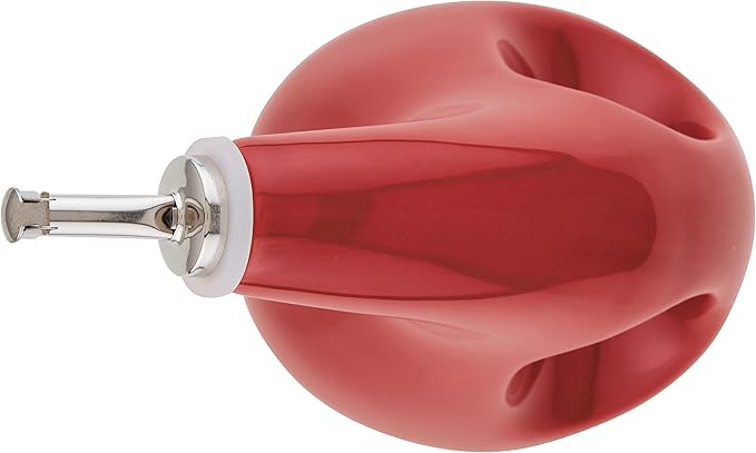 Rachael Ray Ceramic EVOO Oil and Vinegar Dispensing Bottle with Spout, 24 Ounce - Cranberry Red - Image 8