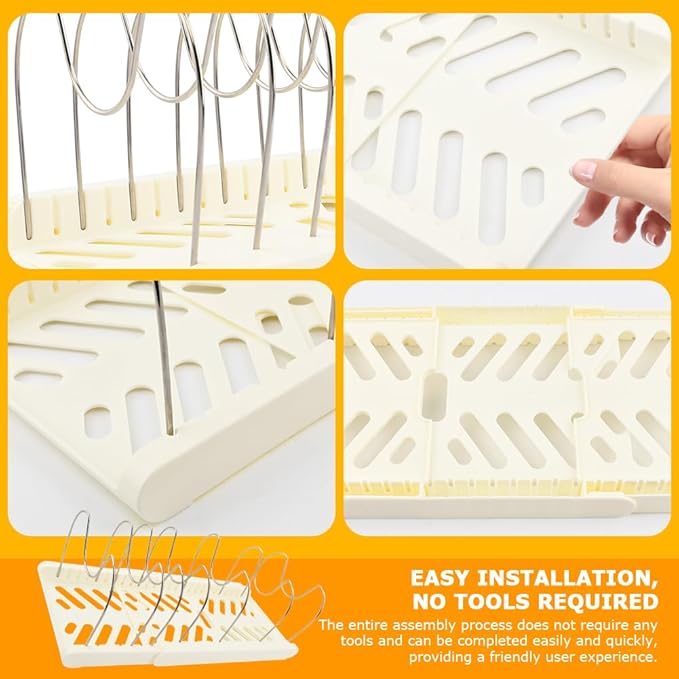 Expandable Pot and Pan Organizer Rack for Kitchen Cabinet or Under Sink,with 10 Adjustable Compartment 13"-23" Adjustable Length for Lids Bakeware Frying Rack and Cookware(COLOR:White)