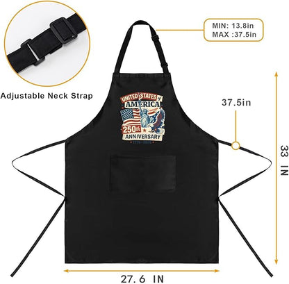 Us 250 Years Of Freedoms Apron With Pocket For Mens
