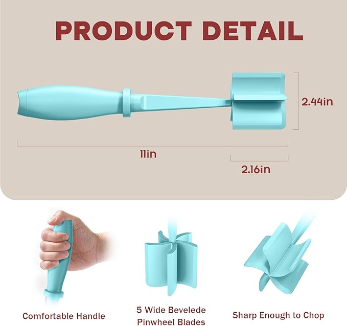 Meat Chopper, Upgrade Hamburger Smasher, Premium Heat Resistant Meat Masher for Ground Beef, Ground Turkey and More, Non Stick Mix Grinder-Aqua - Image 2