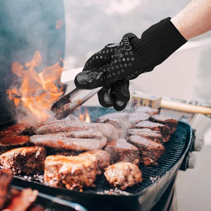 Comsmart BBQ Gloves, 1472F Heat Resistant Silicone Non-Slip Oven Mitts, Long Kitchen Gloves Perfect for Grilling, Cooking, Baking, Cutting - Image 6