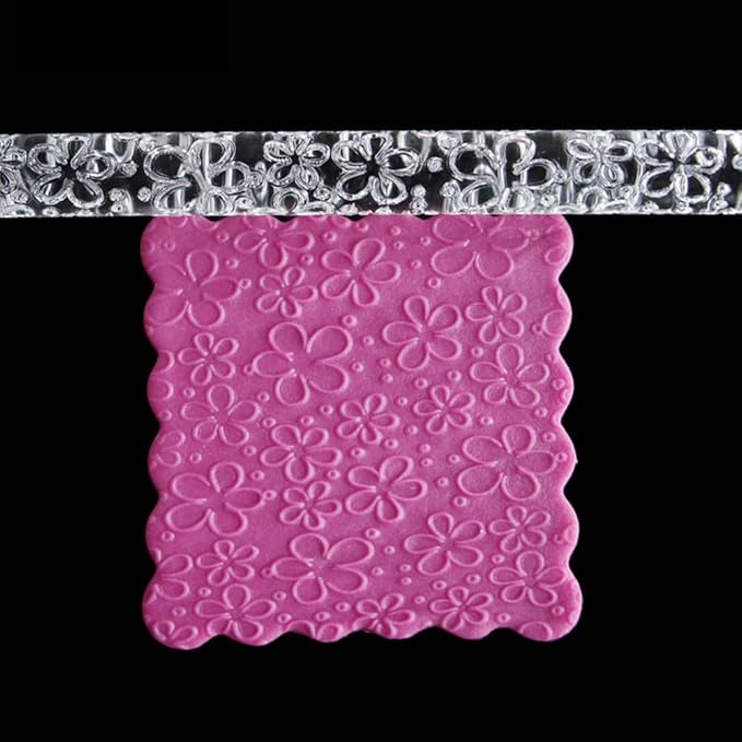 Rengue Acrylic Rolling Pin with 28 Patterns, Compliant Material, Comfortable Grip, 16 X 1 Cm, Lightweight for Dough and Pastry Acrylic Rolling Pin with 28 Patterns, Nan Kitchen (#5)