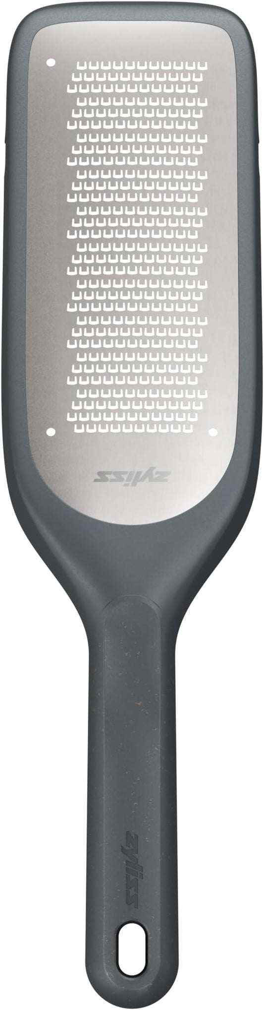Zyliss Fine Grater and Zester - Handheld Grater with Stainless Steel Blade & Wheat Straw Handle - Ideal for Hard Cheese, Chocolate, Fruit, Vegetables, & More - Protective Cover Doubles as Scraper