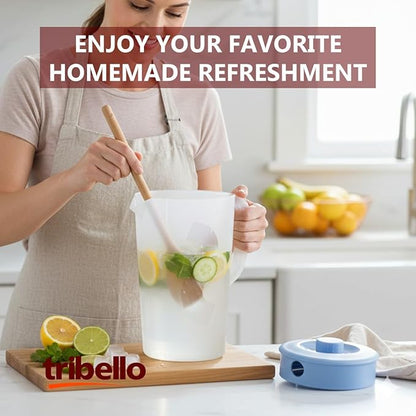 Tribello 1 Gallon Pitcher with Lid, Clear Plastic Water Pitcher with 3-Way Lid, Freezer/Dishwasher Safe, and BPA Free (1 Gallon) - Image 8