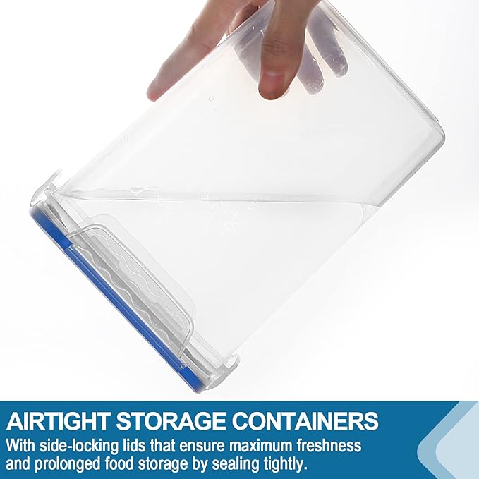 VERONES Large Tall Airtight Food Storage Containers, 10 PACK Plastic Airtight Kitchen & Pantry Organization, Ideal for Flour & Sugar Plastic Canisters with Labels - Image 4