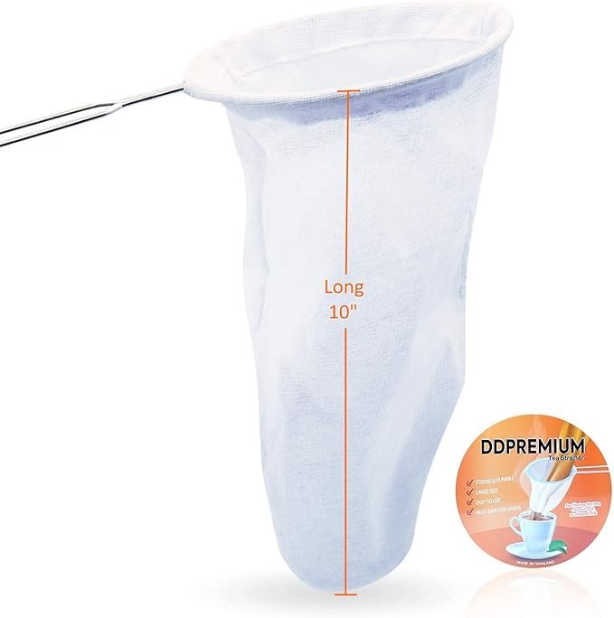 Disposable Tea Filter Bags for Loose Leaf Tea, Unbleached Natural Paper Drawstring Tea Bags, Plastic-Free Tea Infuser Bags for Herbal Tea, Coffee & Spices Size 5.5 Inches