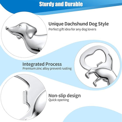 Dachshund Dog Bottle Opener Beer Opener, Dachshund Gifts Sausage Dog Gifts Funny Novelty Cute Wiener Dog Doxie Gifts, Silver