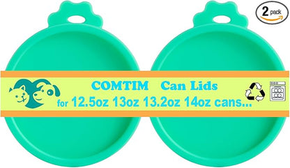 COMTIM Can Covers for Dog Food Cans, Silicone Pet Dog Food Can Covers Lids for 13 oz 12.5 oz 13.5 oz Cans...or Cat Food Cans 6 oz, Reusable Can Toppers Can Saver Covers for Canned Goods