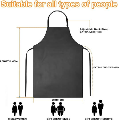 Gotega Waterproof Rubber Vinyl Apron Adjustable Dishwasher Apron - Apron for Women Men Heavy Duty Work Apron - Image 2
