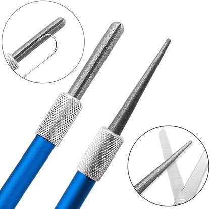 Wolfride 2Pcs Serrated Knife Sharpener, Retractable Diamond Sharpening Rod Multifunctional Knife Sharpening Tool for Outdoor Kitchen Fishing Hunting - Image 7