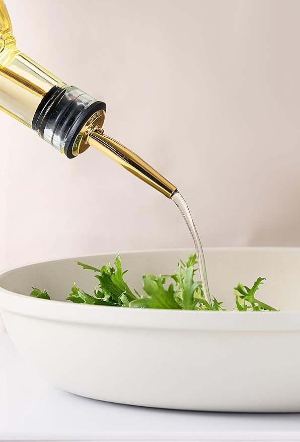 4 Pcs Olive Oil Dispenser Bottle for Kitchen, 17oz Clear Glass Oil and Vinegar Dispenser Bottle Set with 4 Stainless Steel Spouts and 1 Funnel (Square) - Image 3