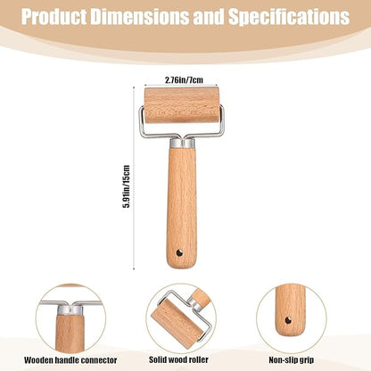 1 Pcs Wooden Dough Roller, Wooden Rolling Pin, Non-Stick Baker Pastry Roller, Pizza Rollers, Small Rolling Pin, Dough Baker Rollers Set for Home Kitchen Baking Cooking (6 Inch)
