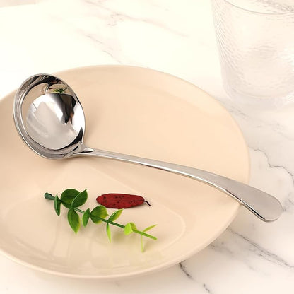 7.9 Inch Silver Small Gravy Soup Ladle Small Ladle Gravy Ladles 18/10 Stainless Steel Sauce Ladles for Spooning Sauces or Gravies - Image 3