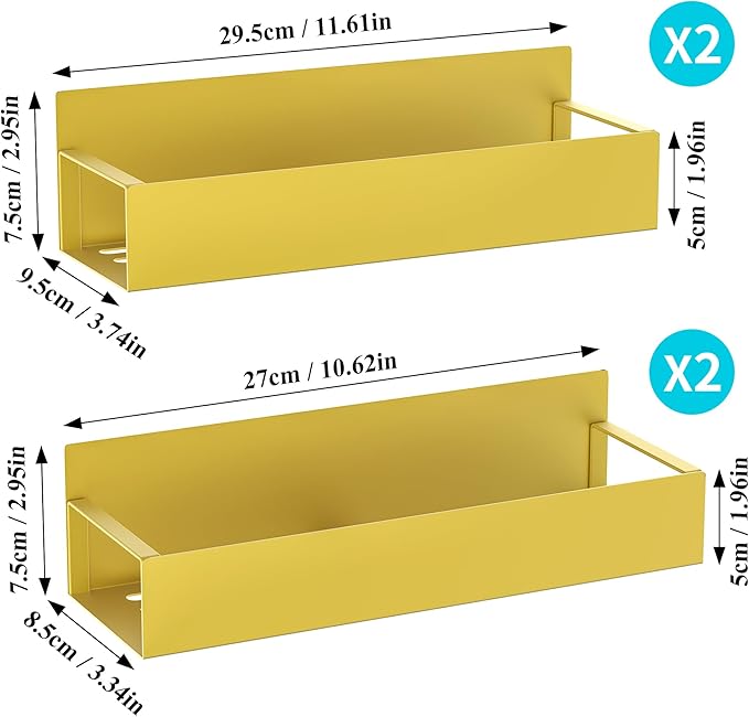 HuggieGems 4 Pack Magnetic Spice Storage Rack Organizer for Refrigerator and Oven, Gold Fridge Organizers and Storage - Image 7