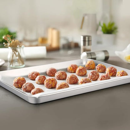 TeamFar Baking Sheet, 17.6’’ x 13’’ x 1’’ Stainless Steel Large Cookie Sheet Half Baking Pans, Non-toxic & Healthy, Easy Clean & Dishwasher Safe, Heavy Duty & Sturdy- Set of 2 - Image 7