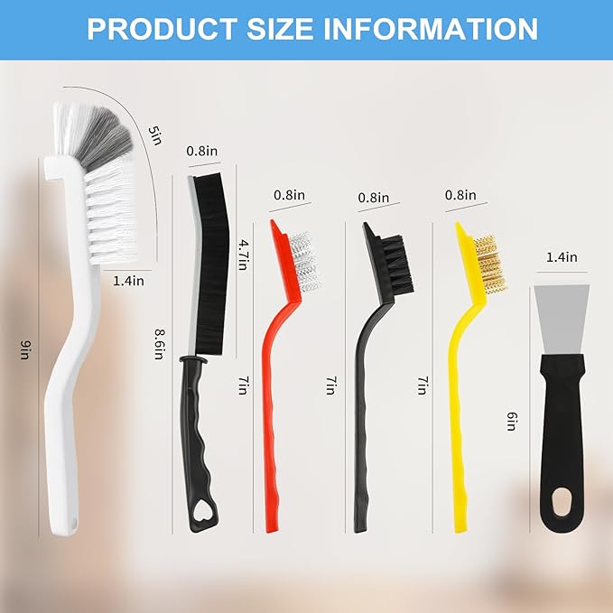 Dfacio 11Pcs Crevice Cleaning Brush Set, Hard Bristle Cleaning Supplies for Kitchen, Bathroom, Corner, Grout, Sink - Image 3
