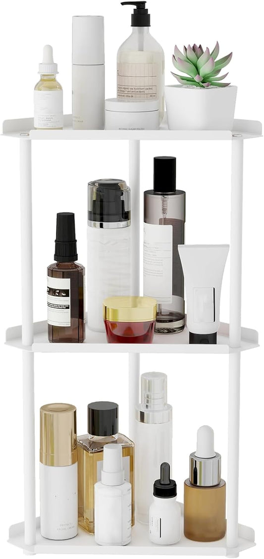Jesginboo 3 Tier Bathroom Counter Organizer, Vanity Organizer Corner Shelf, Skincare, Makeup Countertop Organizers, Kitchen, Bathroom Counter Storage, White by Jesginboo