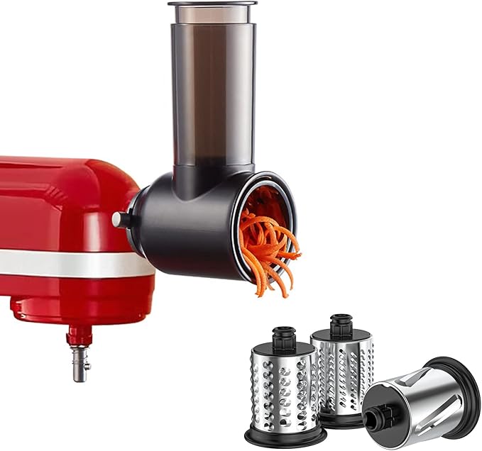 Slicer Shredder Attachments for KitchenAid Stand Mixer Cheese Grater Attachment for KitchenAid, Slicer Accessories with 3 Blades by InnoMoon by InnoMoon